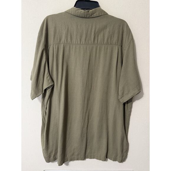 M. E. Sport Collection Men's 2XL Short Sleeve Shirt Linen Blend Button Front - Picture 9 of 11